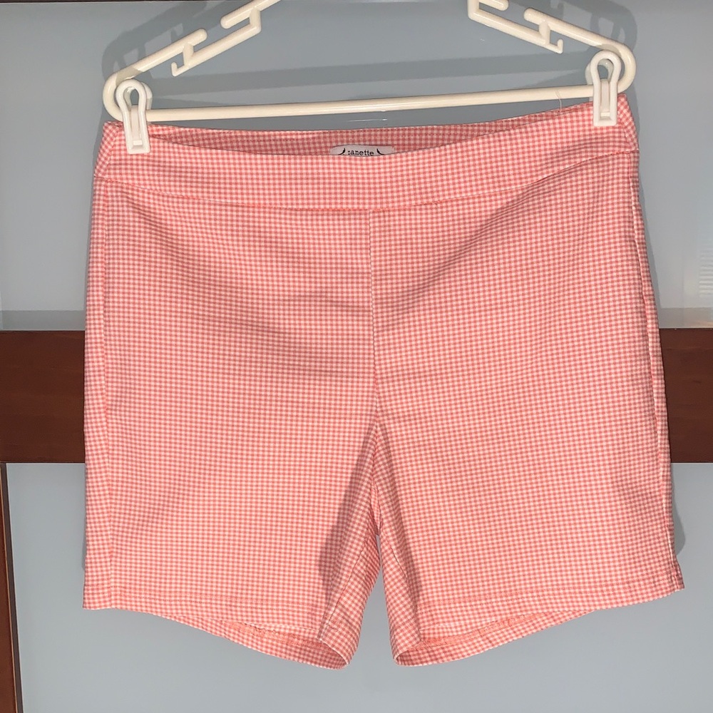 Nanette Lepore Checkered Pattern High Waist Shorts Size Large